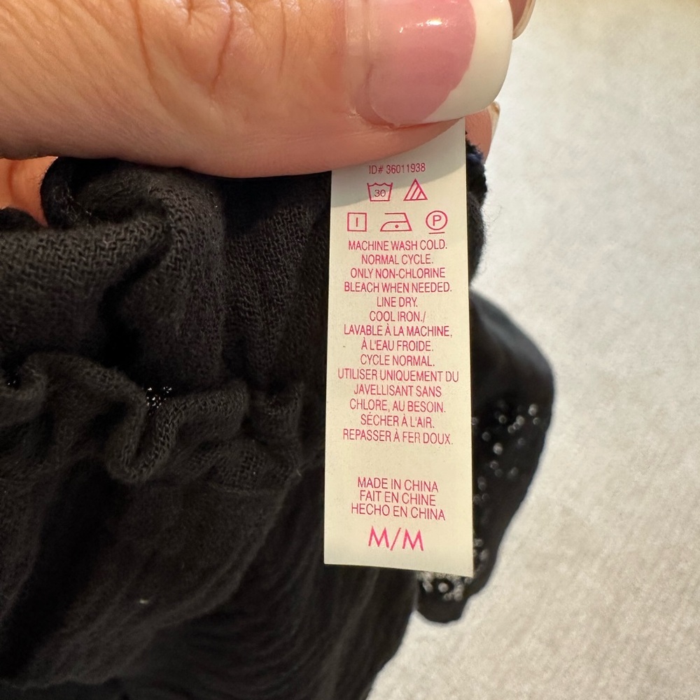 Victoria Secret Black Cotton Coverup with Elastic Cinch Waste NWOT size M - Picture 5 of 6